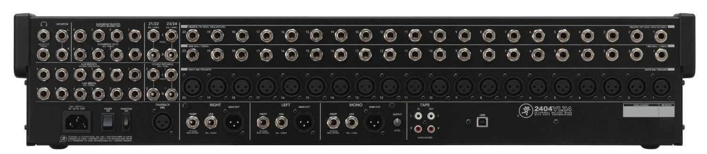 Mackie 2404 VLZ4 24 Ch 4 Bus PA Mixer w USB & FX