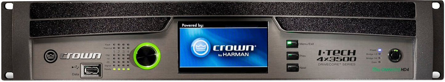 Crown IT4X3500HDS 4 Channel 4000 Watt 4 Ohm Power Amplifier - SpeakOn Output