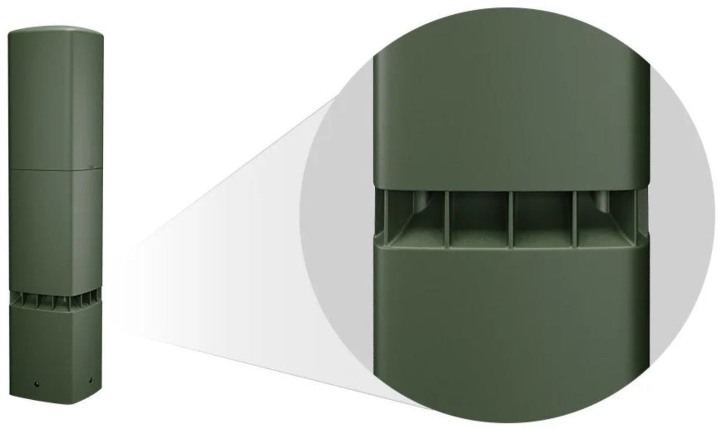 Q-SYS AD-DWL.SUB Dual 5.25-Inch Direct Landscape Bollard 70/100-Volt Subwoofer - Green