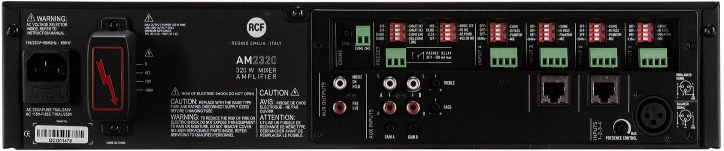 RCF AM 2320 4 Input Digital Mixer / Amplifier - 320 Watt RMS