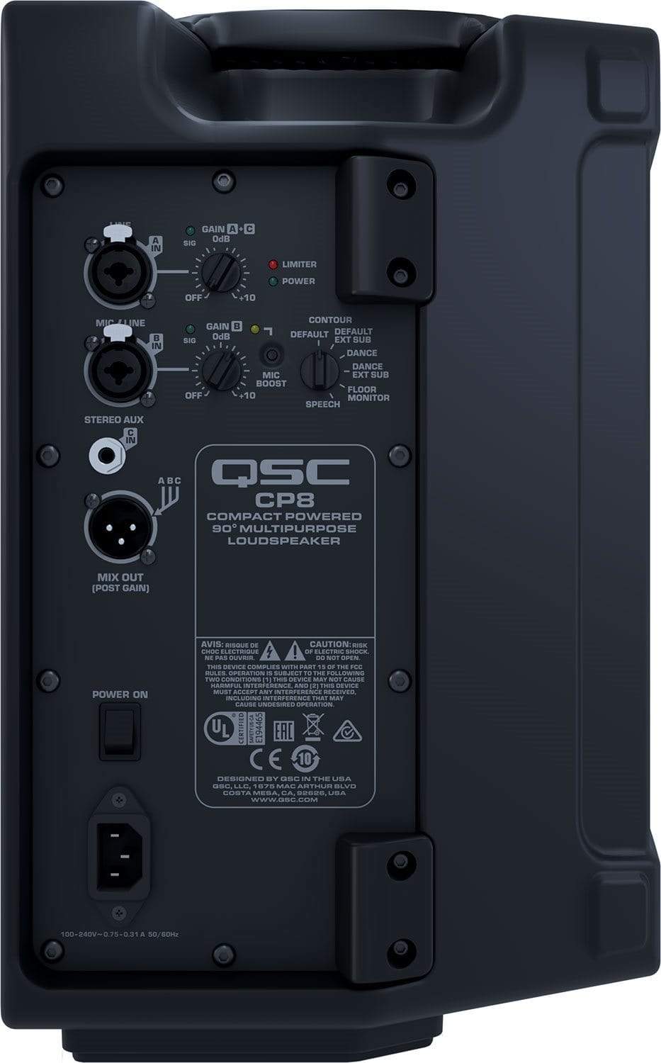 QSC CP8 8-Inch 2-Way 1000W Powered Speaker