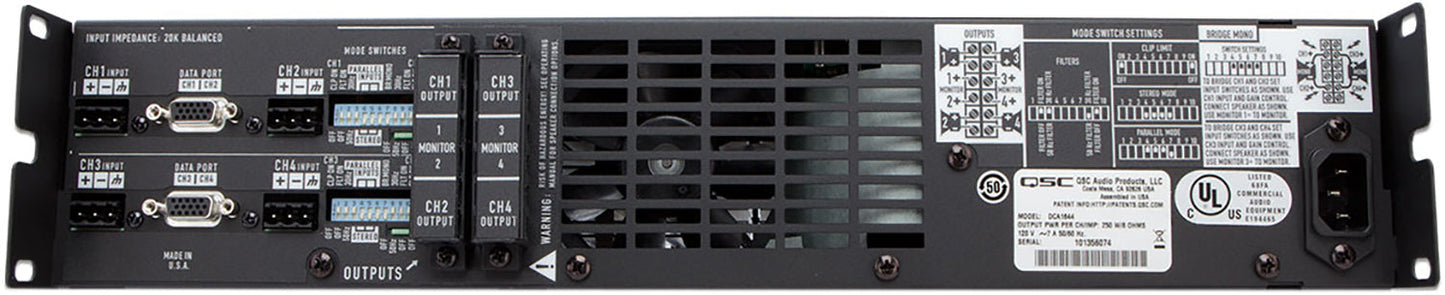 Q-SYS DCA1644 4-Channel Digital Cinema Audio Amplifier