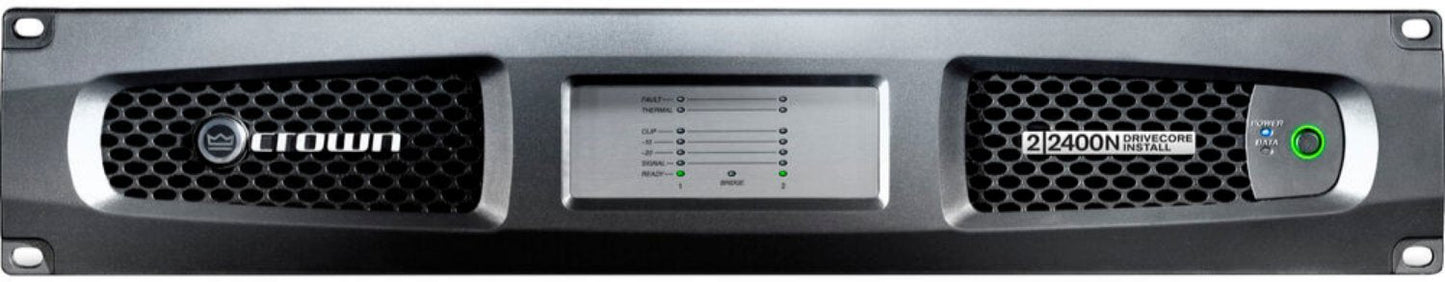 Crown DCI2X2400N 2 Channel 2400 Watt 4 Ohm Power Amplifier with BLU Link - 70/100 Volt