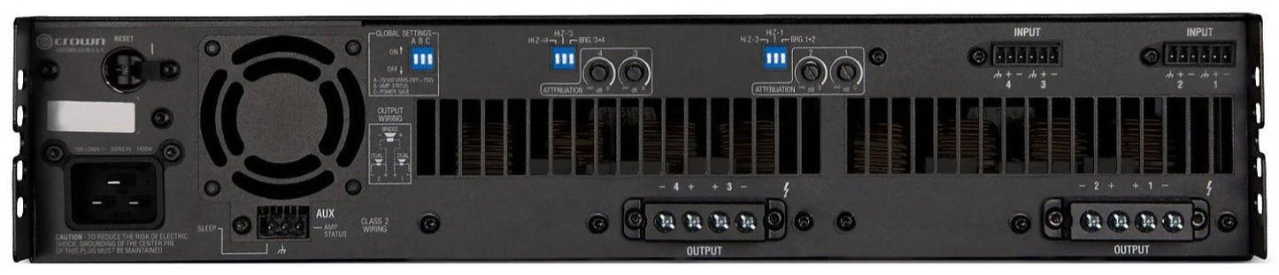 Crown DCI4X1250 4 Channel 1250 Watt 4 Ohm Analog Power Amplifier - 70/100 Volt