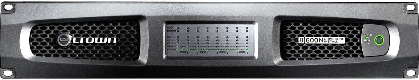 Crown DCI8X600N 8 Channel 600 Watt 4 Ohm Power Amplifier with BLU Link - 70/100 Volt