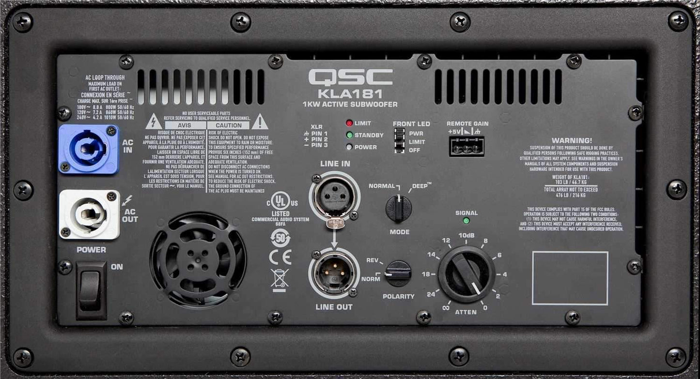 QSC KLA181 1000W 18" Powered Subwoofer - Black
