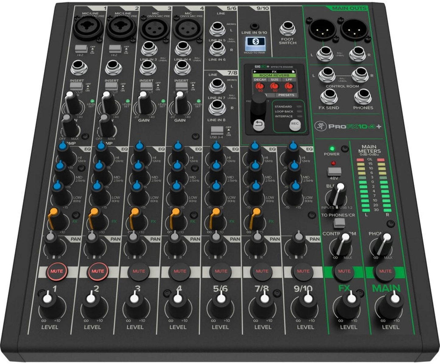 Mackie ProFX10v3+ 10-Channel Analog Mixer with Enhanced FX/USB Recording Modes/Bluetooth