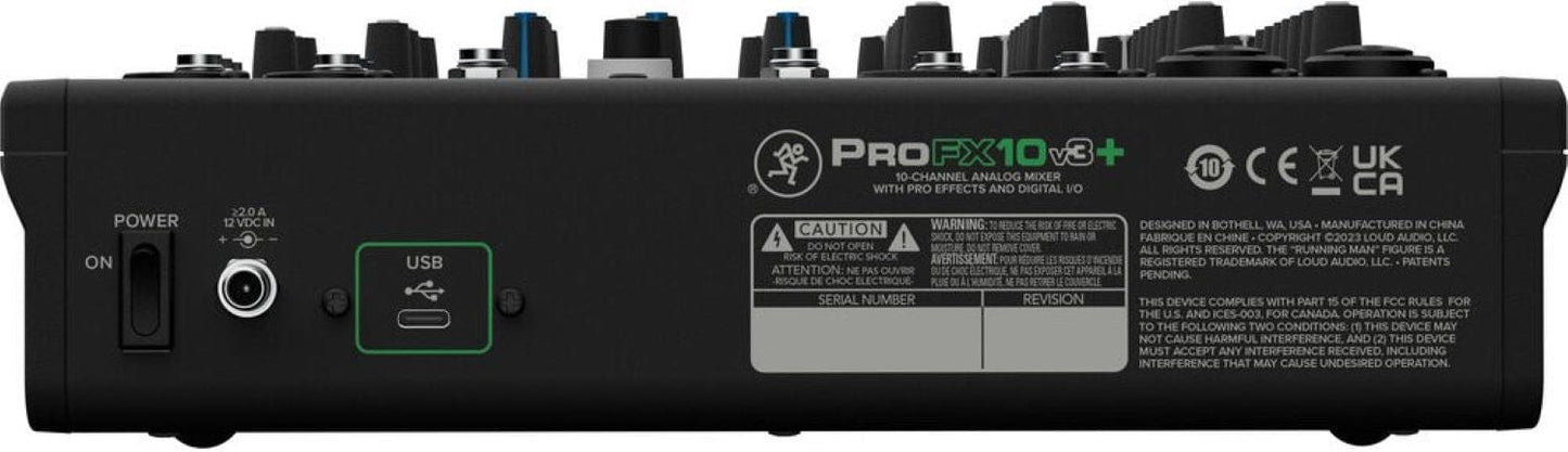 Mackie ProFX10v3+ 10-Channel Analog Mixer with Enhanced FX/USB Recording Modes/Bluetooth