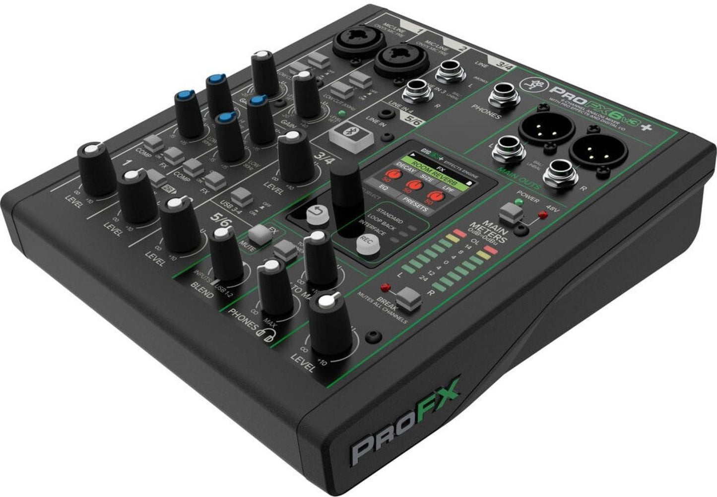 Mackie ProFX6v3+ 6-Channel Analog Mixer with Enhanced FX/USB Recording Modes/Bluetooth