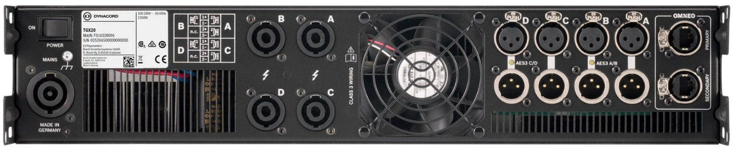 Electro-Voice TGX20 4x 5000 Watt DSP Amplifier with OMNEO / AES/EBU