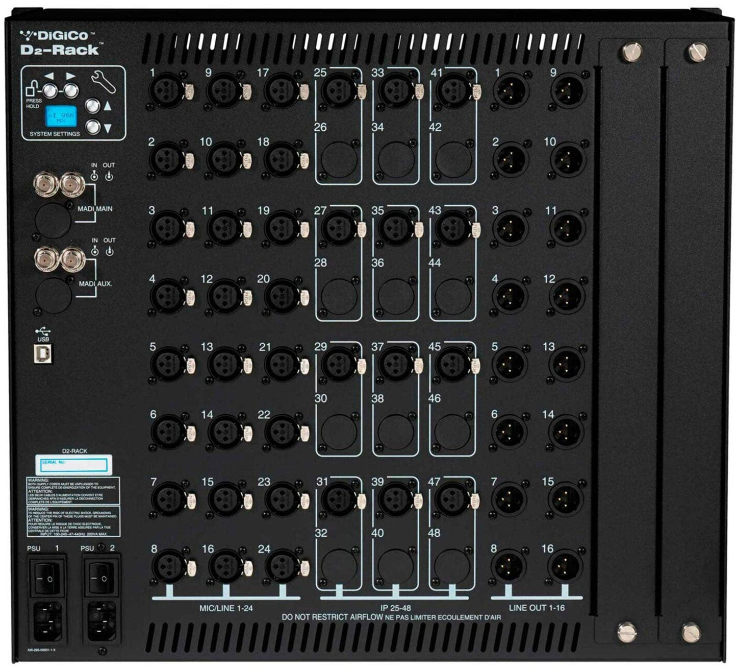 DiGiCo X-D2-DI-M D2-RACK with 24-Channel XLR/24-Channel AES and BNC MADI Connection