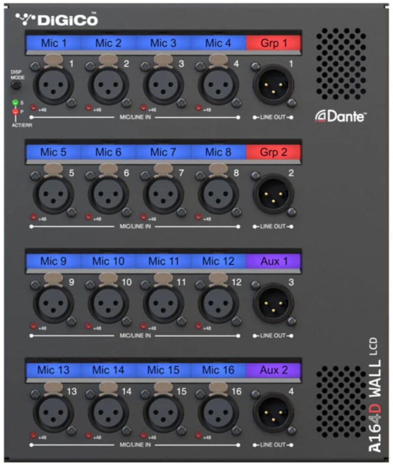 DiGiCo S21 Rack Pack with S21 Digital Console / x3 A164D-W-L Racks / Live Stage48 DANTE