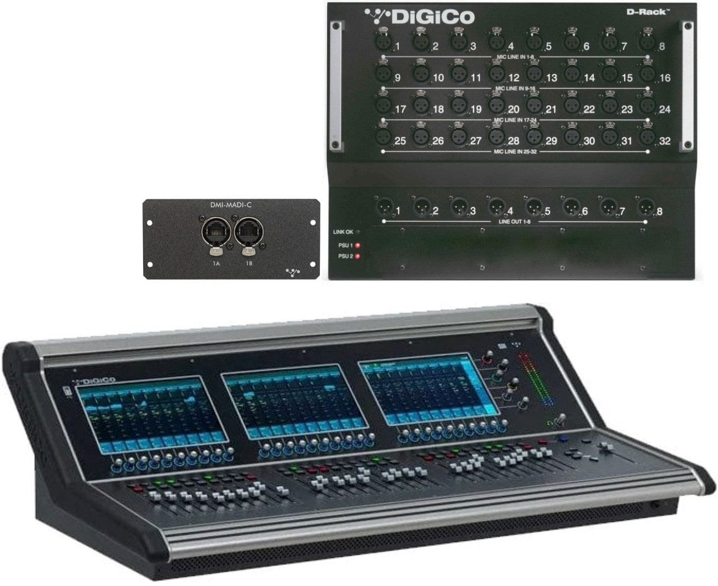 DiGiCo X-S31-C-RP S31 Digital Mixer and D-Rack CAT6-MADI Combo Package