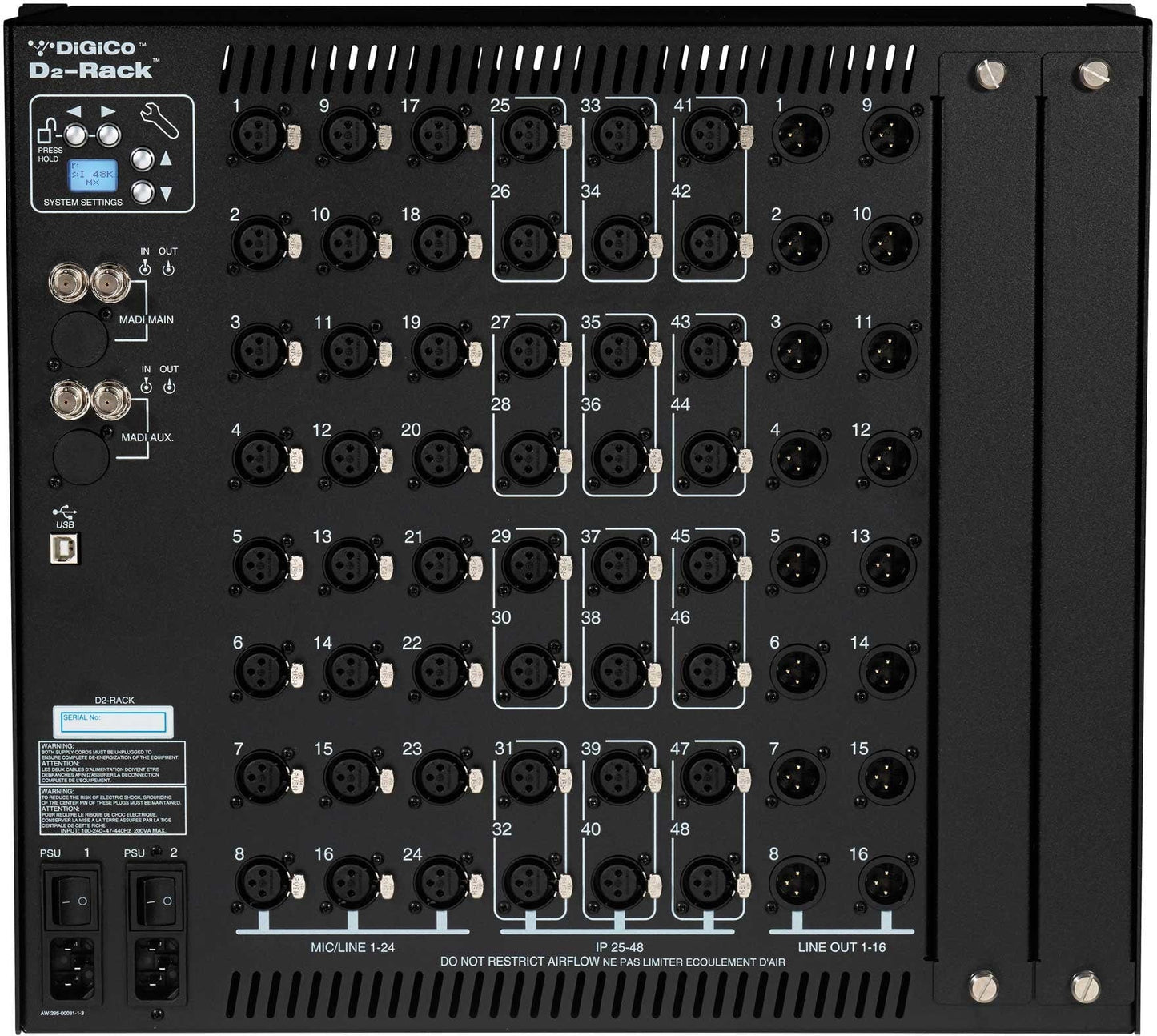 DiGiCo X-S31-D2M-B-RP S31 D2 Rack Pack with 1x MADI-DMI-B Expansion Card and 1x Blank DMI Slot