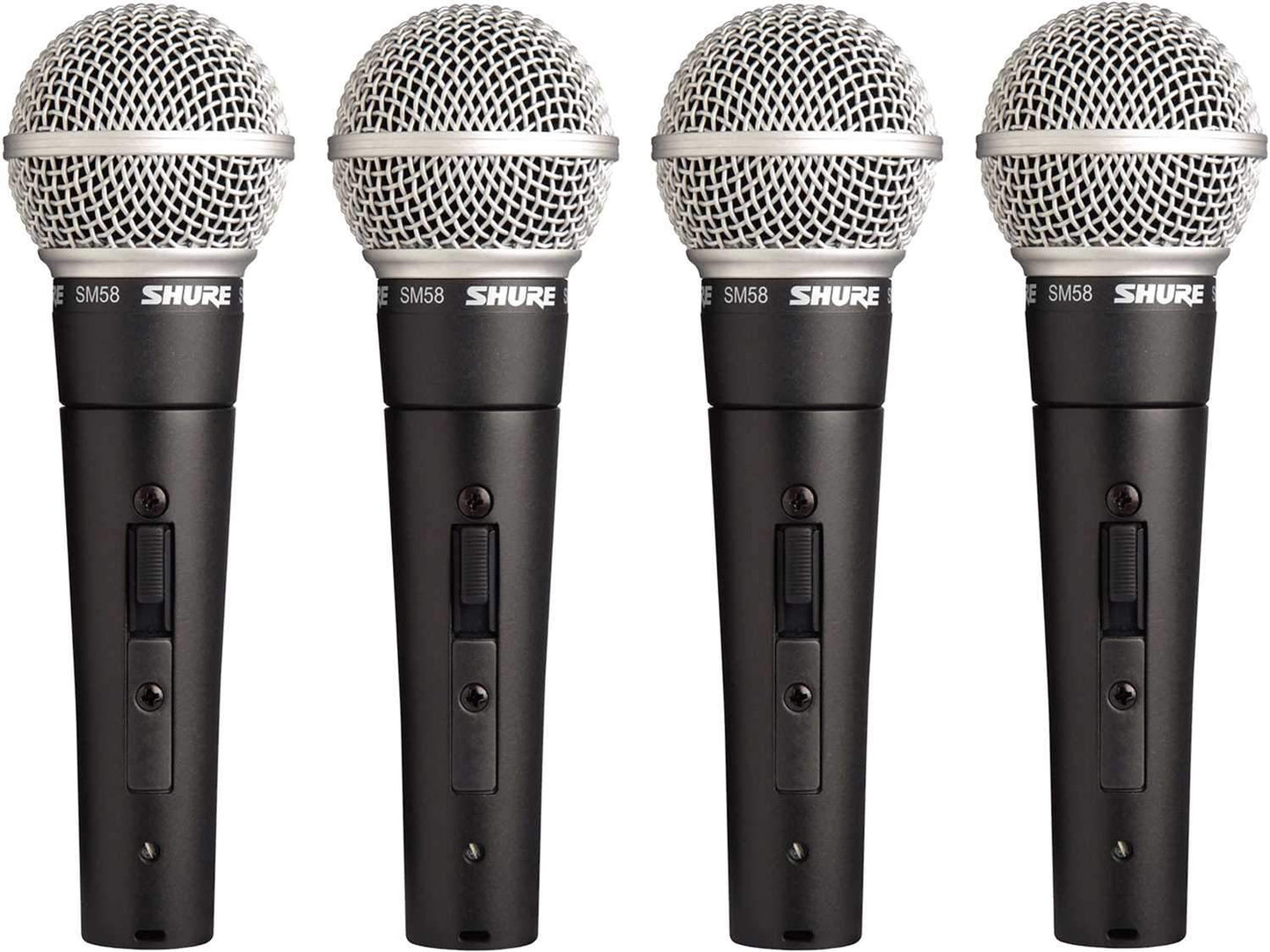Shure SM58S Dynamic Mic with On-Off Switch 4-Pack