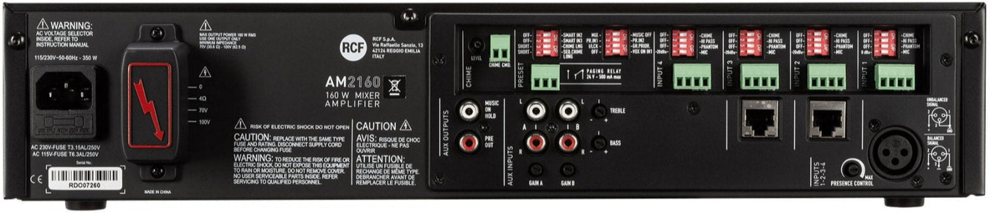 RCF AM 2160 4 Input Digital Mixer / Amplifier - 160 Watt RMS
