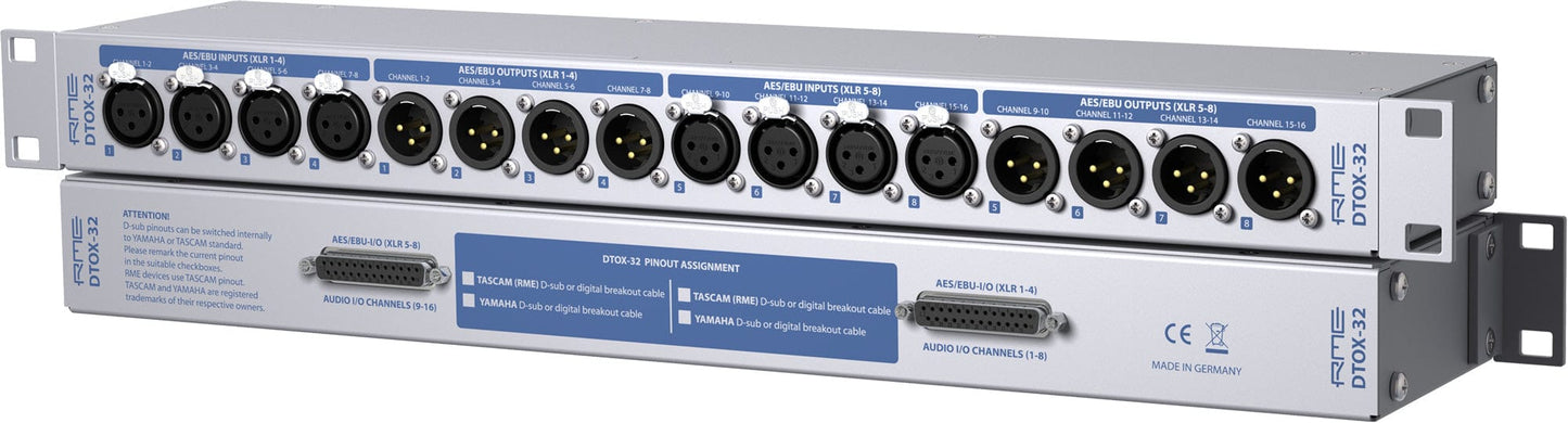 RME DTOX32 Digital AES/EBU Breakout Box- 8 XLR In / 8 XLR Out to 2xD-Sub