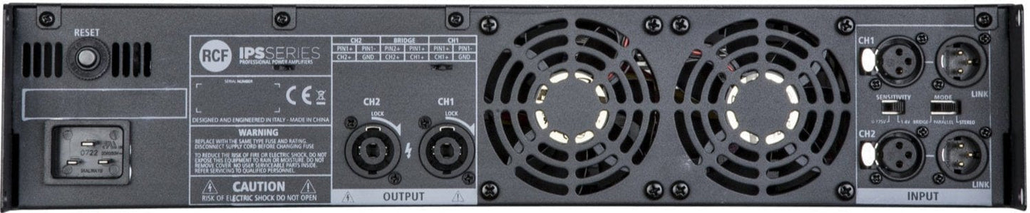 RCF IPS 2700 Class HD 2 Channel Power Amplifier - 2x 1100 Watt