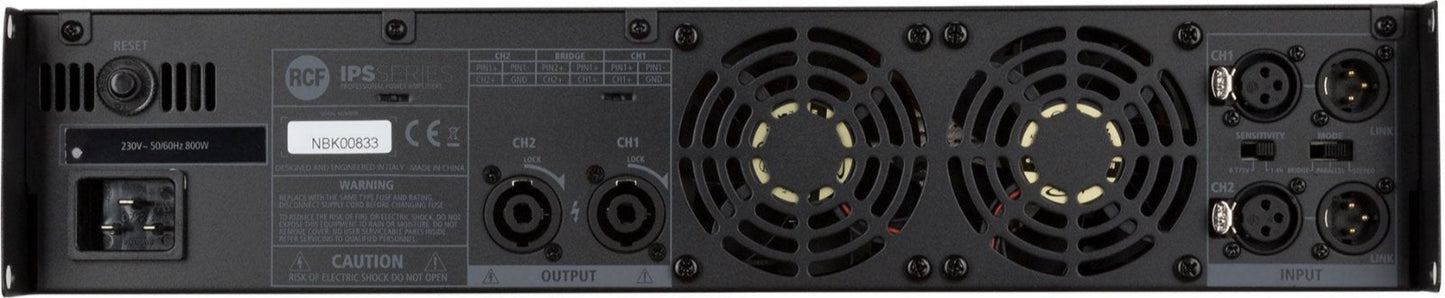RCF IPS 3700 Class H 2 Channel Power Amplifier - 2x 1500 Watt