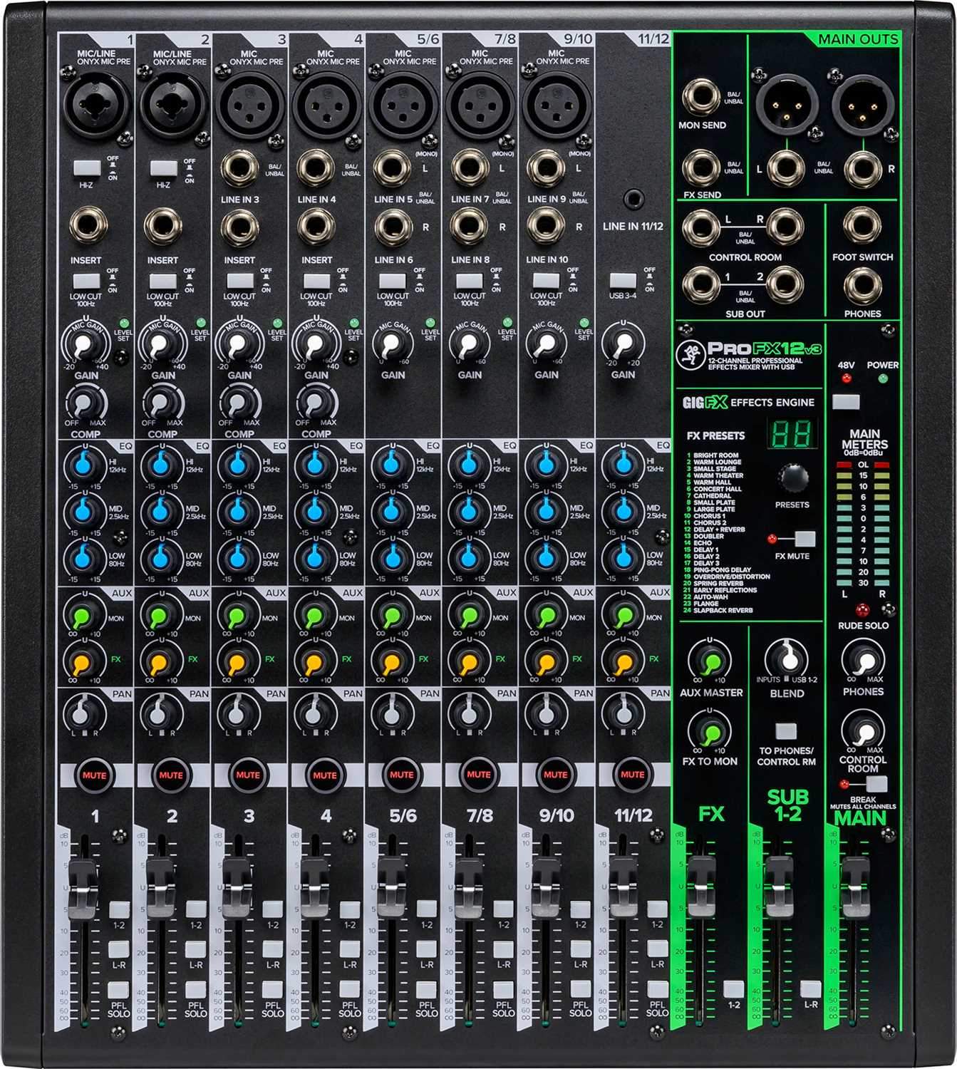 Mackie ProFX12v3 12-Channel Effects Mixer with USB