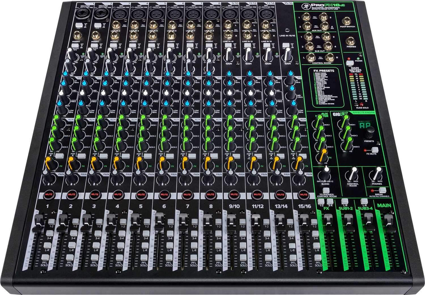 Mackie ProFX16v3 16-Channel 4-Bus Effects Mixer with USB