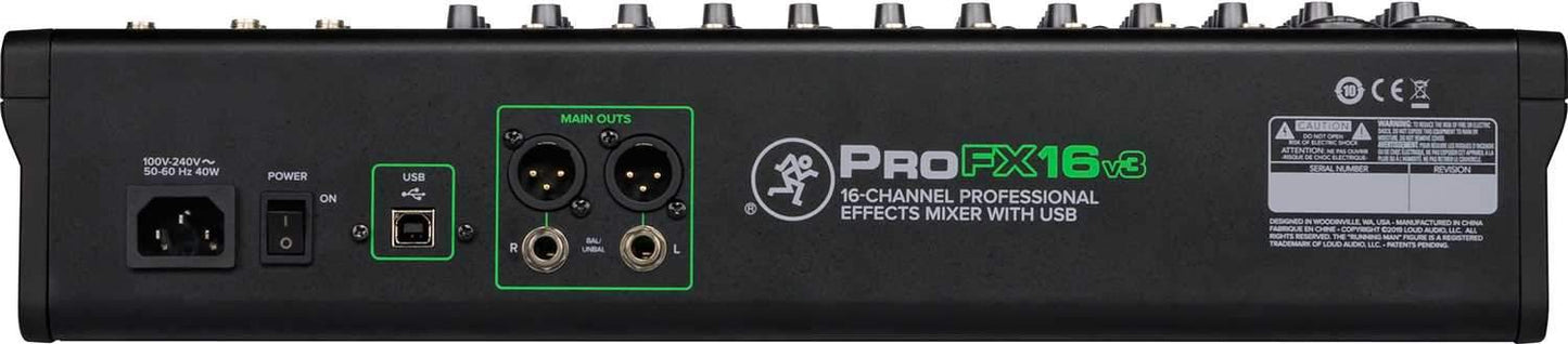 Mackie ProFX16v3 16-Channel 4-Bus Effects Mixer with USB
