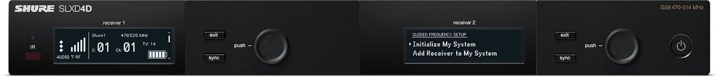 Shure SLXD4D H55 Dual-Channel Digital Wireless Receiver - H55 Band