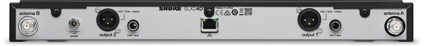 Shure SLXD4D H55 Dual-Channel Digital Wireless Receiver - H55 Band