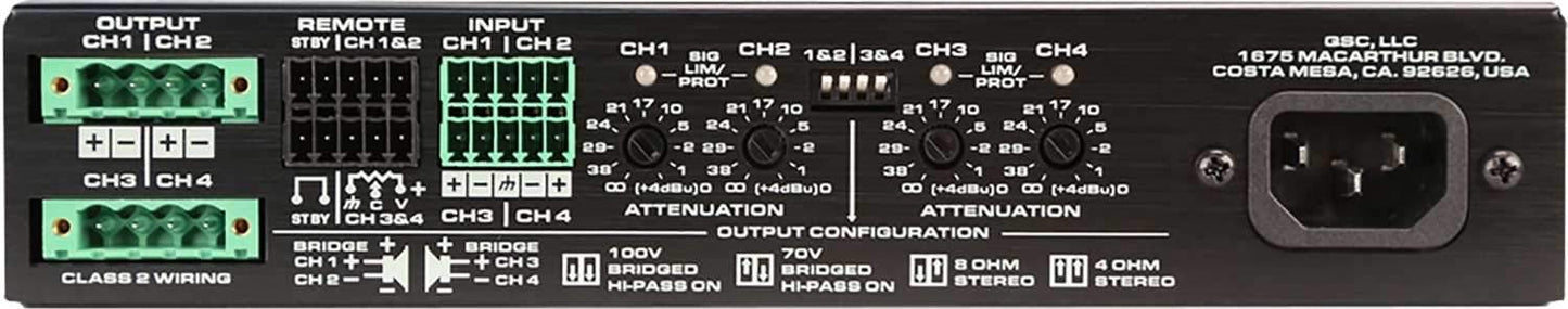 QSC SPA4-100 Energy Star 4-Channel Power Amplifier