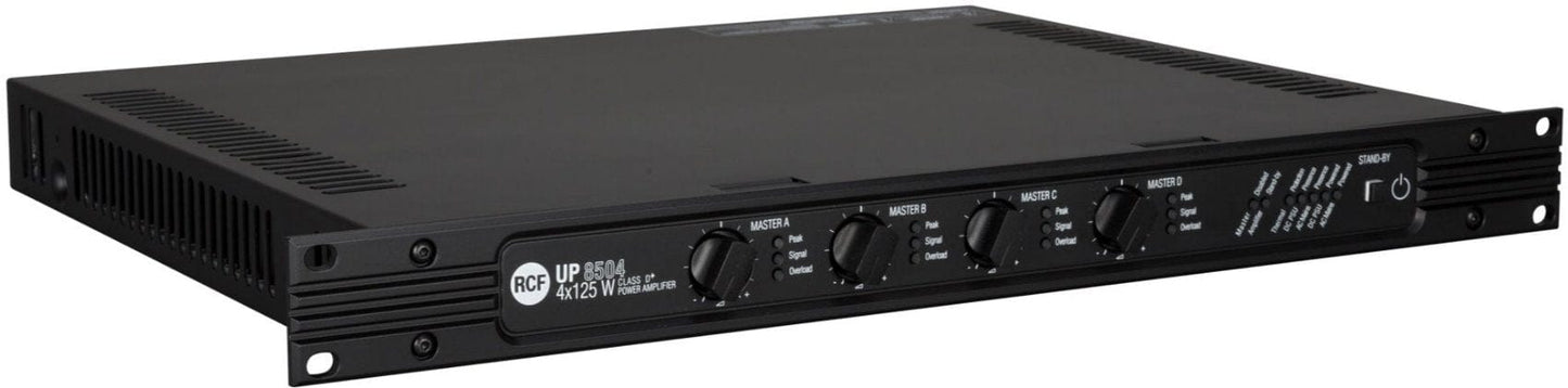 RCF UP-8504 Power Amplifier - 4x 125 Watt - Class D (70V/ 4 Ohm/ 2 Inputs Per Channel)