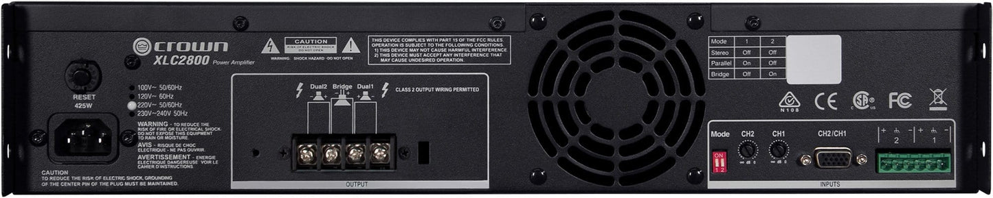 Crown XLC2800 2-Channel Power Amp w/ DriveCore Technology