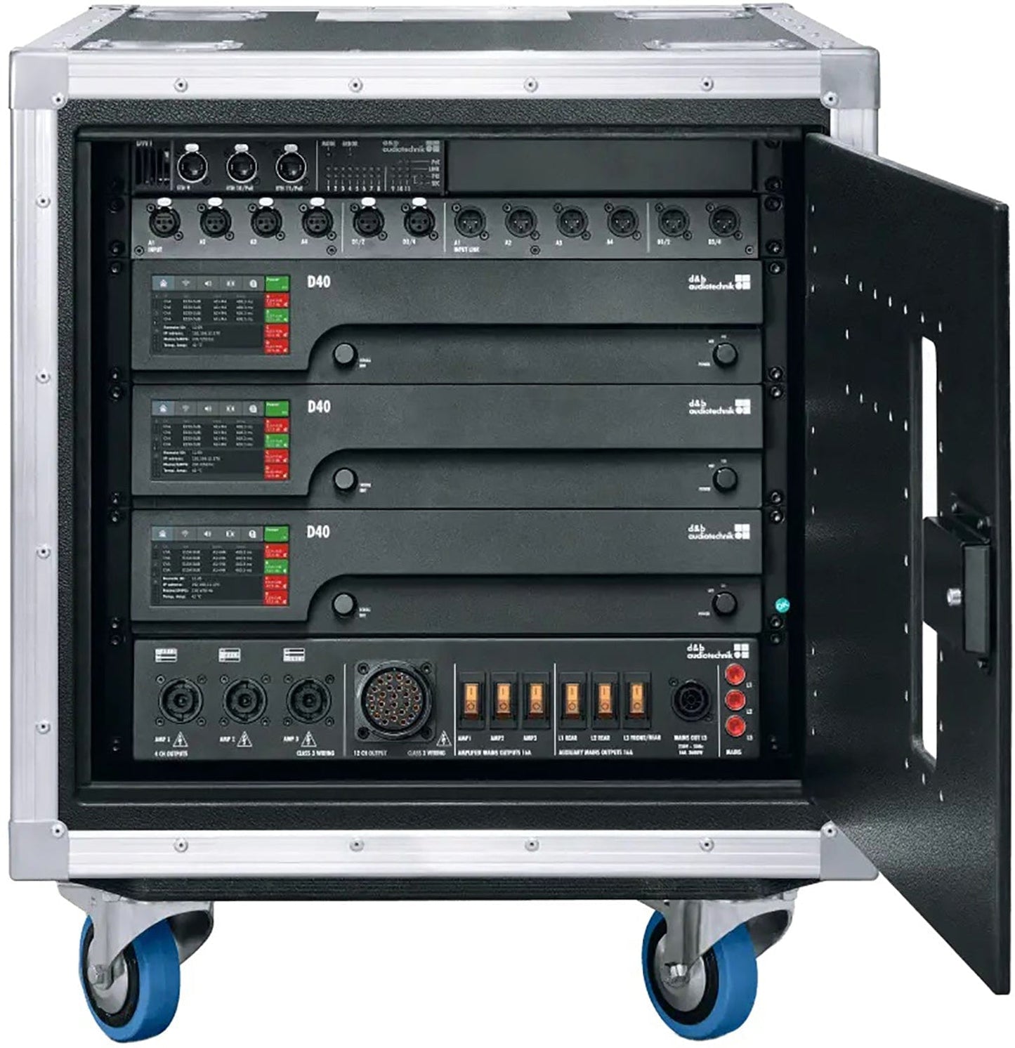D&B Audiotechnik Z5600.552 3x D40 Touring Rack - NEMA Mains Panel / Audio Network Bridge